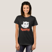 面白いハロウィーン幽霊猫 Tシャツ (正面フル)