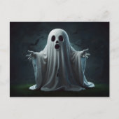 面白いハロウィーン幽霊 ポストカード (正面)