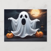 面白いハロウィーン幽霊 ポストカード (正面)