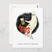 面白いハロウィーン幽霊BOOSのためにここだけのビール ポストカード (正面/裏面)