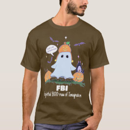面白いハロウィーン幽霊FBI漫画Tシャツ Tシャツ