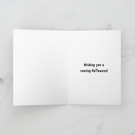 面白いハロウィーン恐竜かわいいユニコーン カード (内部)