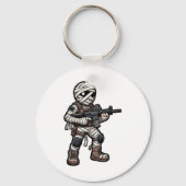 面白いハロウィーン戦術的ミイラ軍兵退役軍人Co キーホルダー (正面)