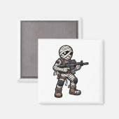 面白いハロウィーン戦術的ミイラ軍兵退役軍人Co マグネット (正面/裏面)