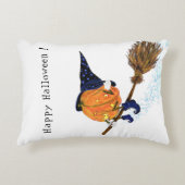 面白いハロウィーン枕ウィッチパンプキ飛んでいるン アクセントクッション (正面)