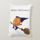 面白いハロウィーン枕ウィッチパンプキ飛んでいるン アクセントクッション (裏面(縦))