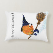 面白いハロウィーン枕ウィッチパンプキ飛んでいるン アクセントクッション (裏面)