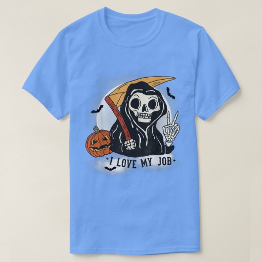 面白いハロウィーン死神 Tシャツ (デザイン正面)