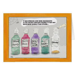 面白いハロウィーン漫画グリーティングカード：ポーション…