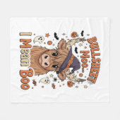 面白いハロウィーン牛のブルシート私は意味 フリースブランケット (正面(横))