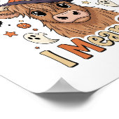 面白いハロウィーン牛のブルシート私は意味 ポスター (角)