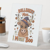 面白いハロウィーン牛のブルシート私は意味 台座サイン (インサイチュ)