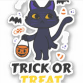 面白いハロウィーン猫の衣装ハロウィンプレゼント シール (正面)