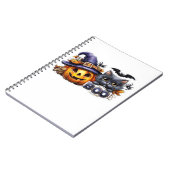 面白いハロウィーン猫ステッカー – ウィッチハット、カボチャa ノートブック (左側)