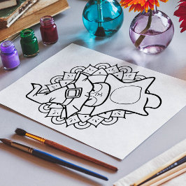 面白いハロウィーン砂糖滑空機着色ページ ポスター