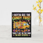 面白いハロウィーン私はキャンディヒュームを見る必要があることわざ カード (黄色い花)