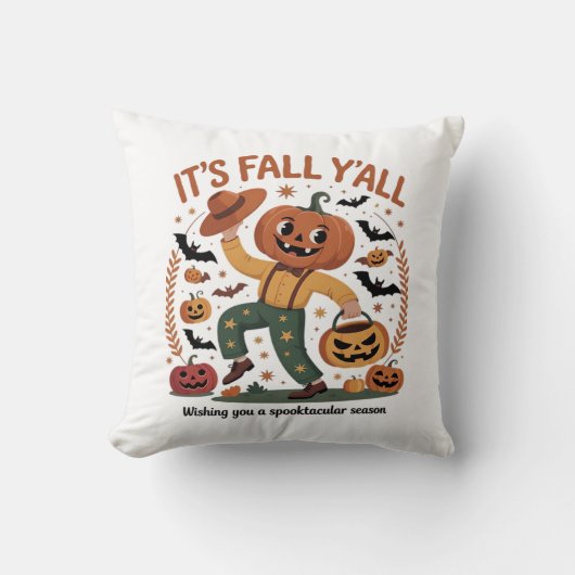 面白いハロウィーン秋かわいい秋Y'all Pumpki クッション (正面)