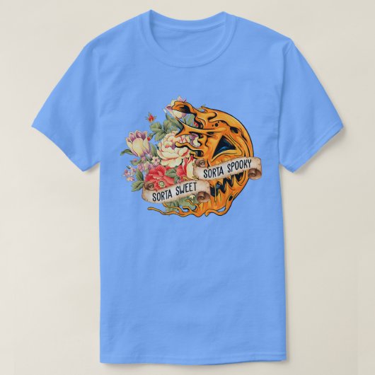 面白いハロウィーン秋カボチャ花ソルタスイートソ Tシャツ (デザイン正面)