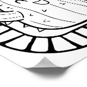 面白いハロウィーン笑顔サボテン色ページ ポスター (角)