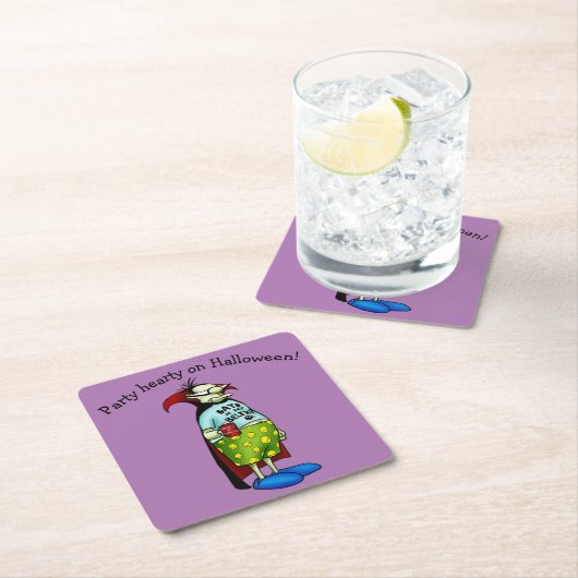 面白いハロウィーン紙コースター スクエアペーパーコースター (インサイチュ)