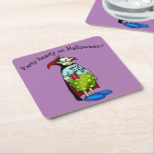 面白いハロウィーン紙コースター スクエアペーパーコースター (アングル)
