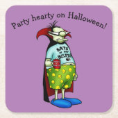 面白いハロウィーン紙コースター スクエアペーパーコースター (正面)