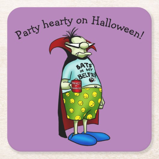 面白いハロウィーン紙コースター スクエアペーパーコースター (正面)