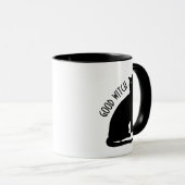 面白いハロウィーン良い魔女ブラックキャットマグ マグカップ (正面右)