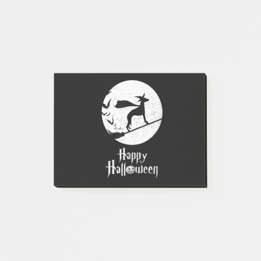 面白いハロウィーン衣装ウィッチホイペット犬の恋人ギ ポストイット (正面)