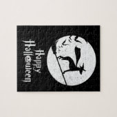 面白いハロウィーン衣装ウィッチホイペット犬の恋人 ジグソーパズル (横)