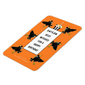 面白いハロウィーン誕生日パーソナライズされたカード マグネット (左側)