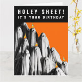 面白いハロウィーン誕生日 カード (黄色い花)