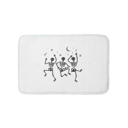 面白いハロウィーン踊りスケルトンハッピーハローウィン バスマット (正面)