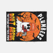 面白いハロウィーン配管工は配管工を主張しおもしろいない フリースブランケット (正面(横))