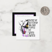 面白いハロウィーン魔女スイッチ追加気持ち ノートカード (正面/裏面インサイチュ)