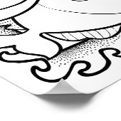 面白いハロウィーン魚のカラーリングページ ポスター (角)