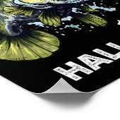 面白いハロウィーン魚釣りボーイズメンズゾンビBフィッシュプ ポスター (角)