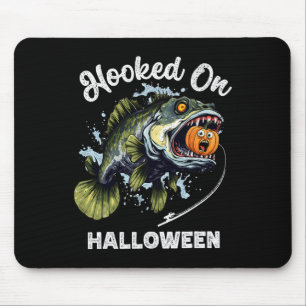 面白いハロウィーン魚釣りボーイズメンズゾンビBフィッシュプ マウスパッド
