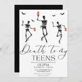 面白いハロウィーン18歳の誕生日 招待状 (正面/裏面)