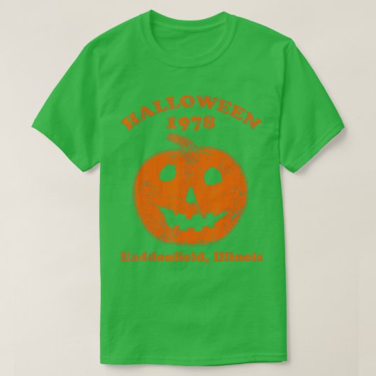 面白いハロウィーン1978ハドンフィールドイリノイ Tシャツ (デザイン正面)
