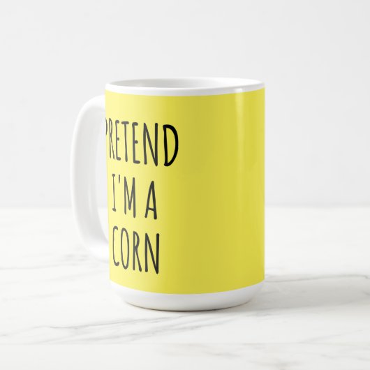 面白いハロウィーン – 私はトウモロコシだと仮定 コーヒーマグカップ (正面左)