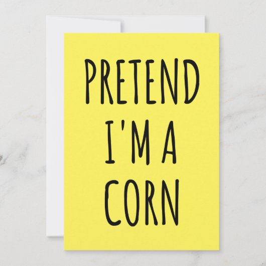 面白いハロウィーン – 私はトウモロコシだと仮定 招待状 (正面)