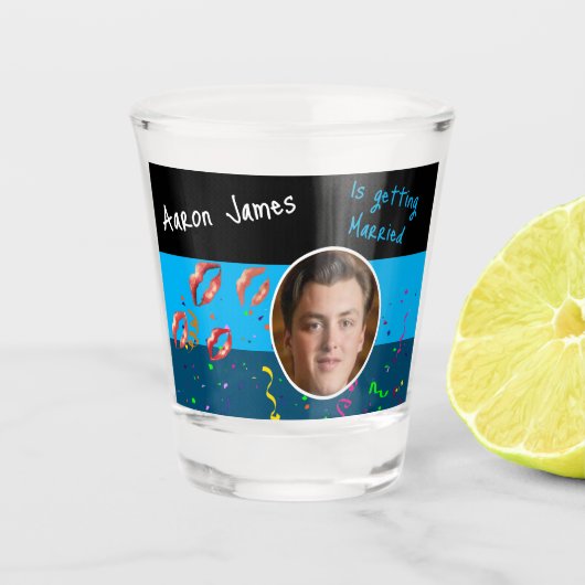 面白いハンティングパーティー独身最後の旅 新郎になる人のアクティビティ ショットグラス (正面)