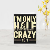 面白いハーフマラソンアート メンズ レディース 13.1 マラソン カード (黄色い花)