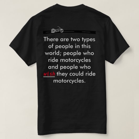 面白いバイカーファッションTシャツ Tシャツ (デザイン裏面)