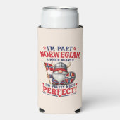面白いバイキング/ノルウェー人のノーム "I'm Part Norwegian" スリム缶クーラー (Seltzer正面)