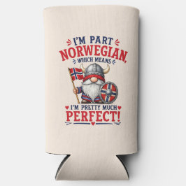 面白いバイキング/ノルウェー人のノーム "I'm Part Norwegian" スリム缶クーラー