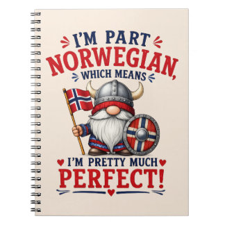 面白いバイキング/ノルウェー人のノーム "I'm Part Norwegian" ノートブック
