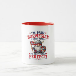 面白いバイキング/ノルウェー人のノーム "I'm Part Norwegian" マグカップ