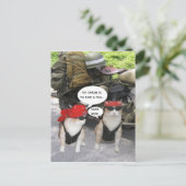 面白いバイクねこ ポストカード (スタンド正面)